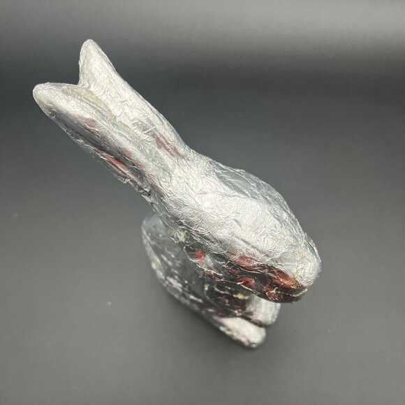 VTG Foil Wrapped Faux Chocolate Easter Bunny Rabbit Silver Decor 11in READ - Picture 8 of 16